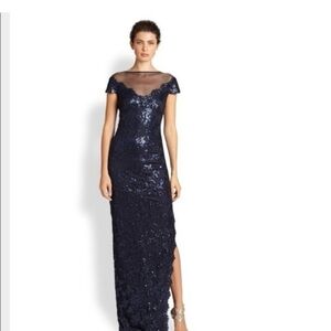 TADASHI SHOJI Navy Formal Sequin Dress